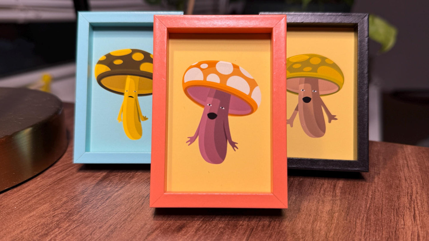 Mini Art Framed Print - Mushrooms
