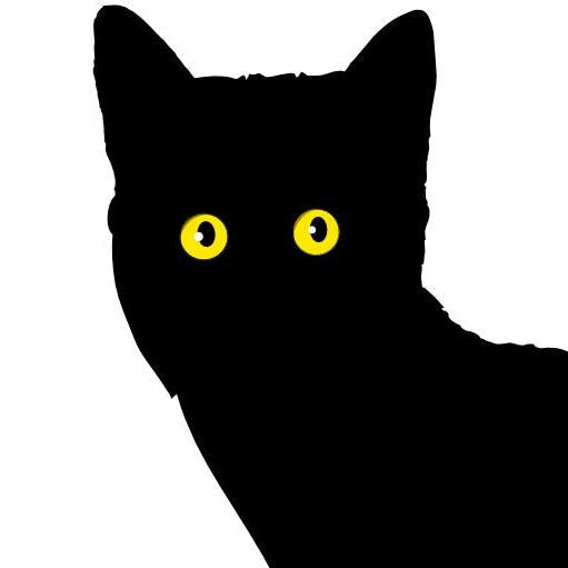 Black Cat Sitting Sticker