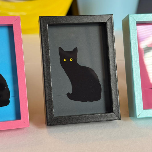 Black Cat - Framed Mini Print
