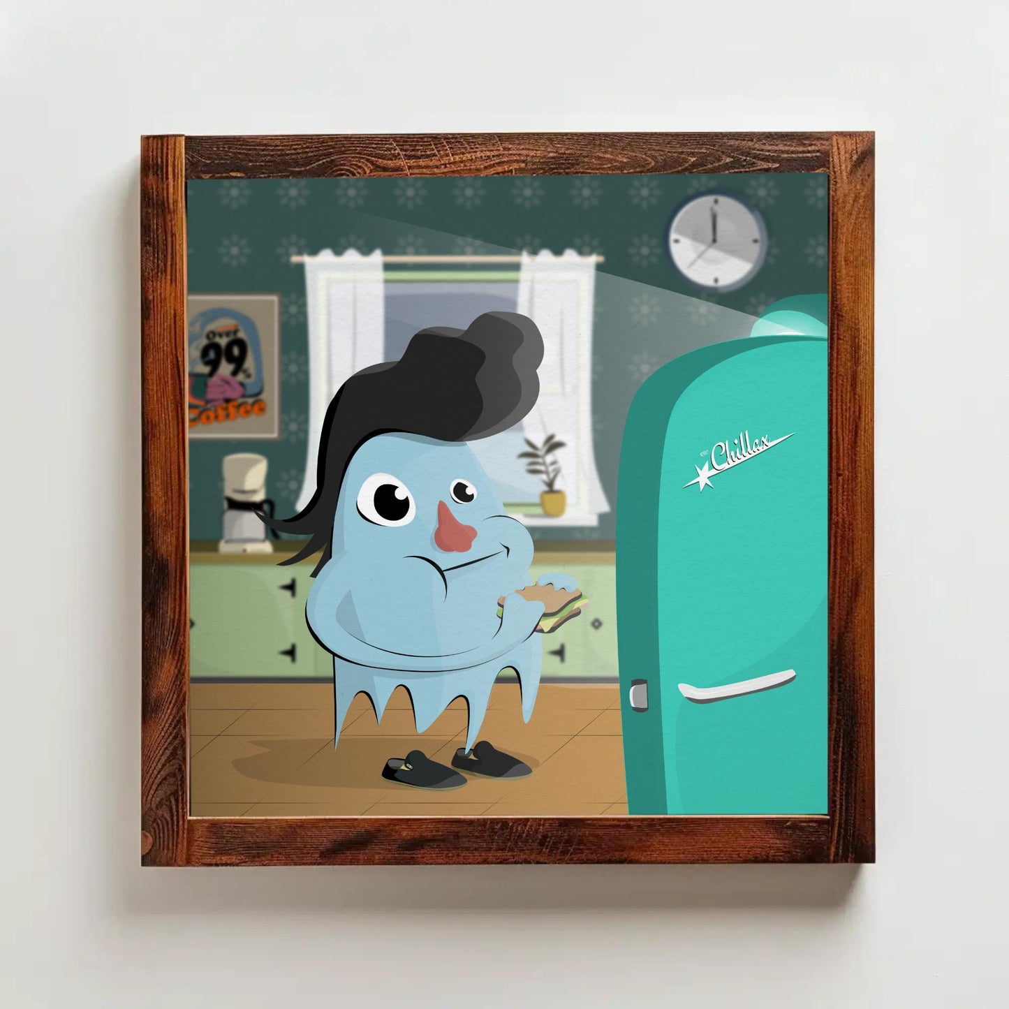 Blue Sandwich Ghost Print