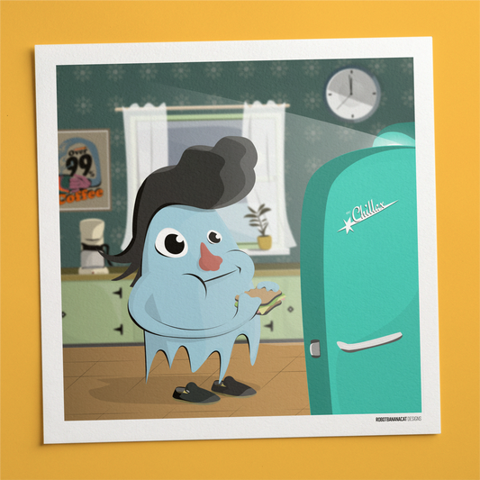 Blue Sandwich Ghost Print