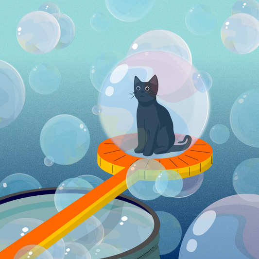 Bubble Wand Cat Print