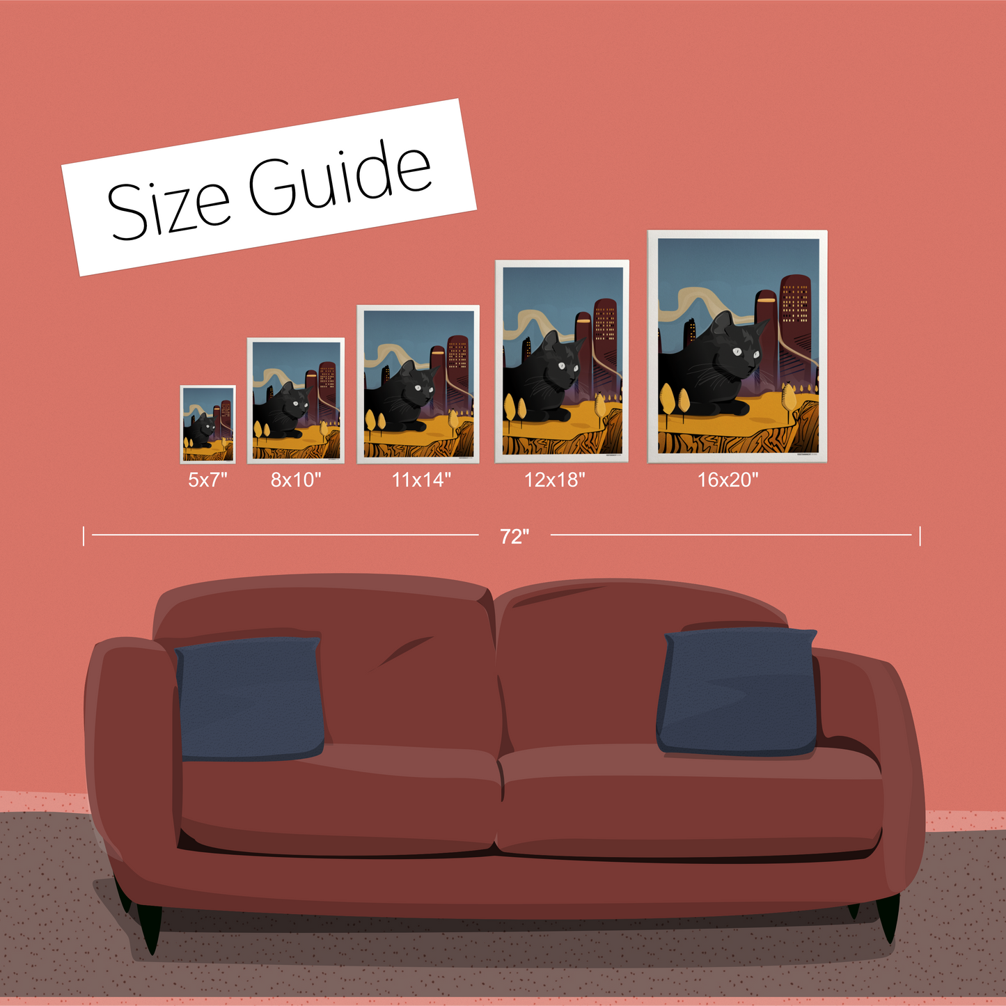 Big Cat Little City Print