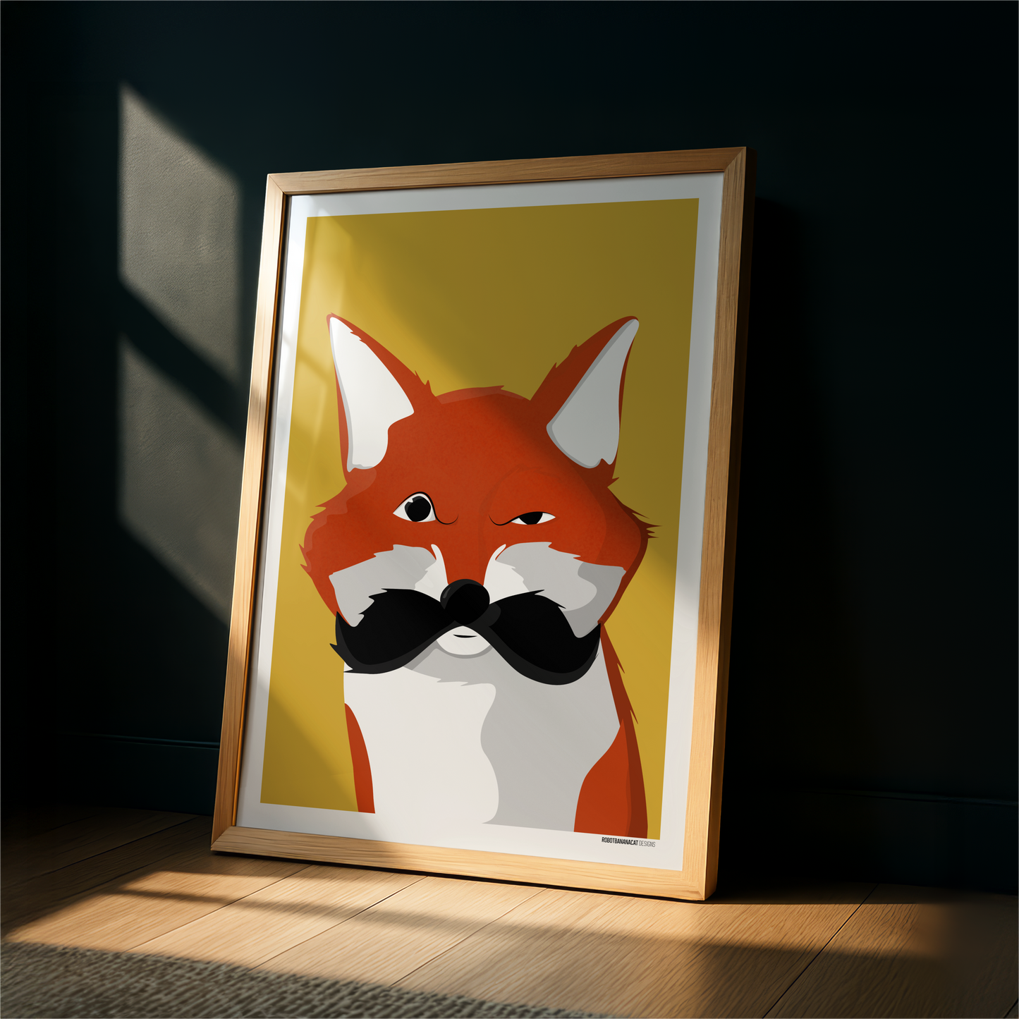 Mustache Fox Print