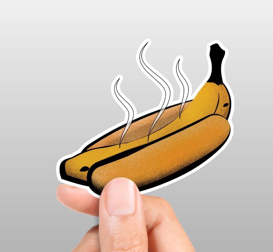 Banana Hot Dog Sticker