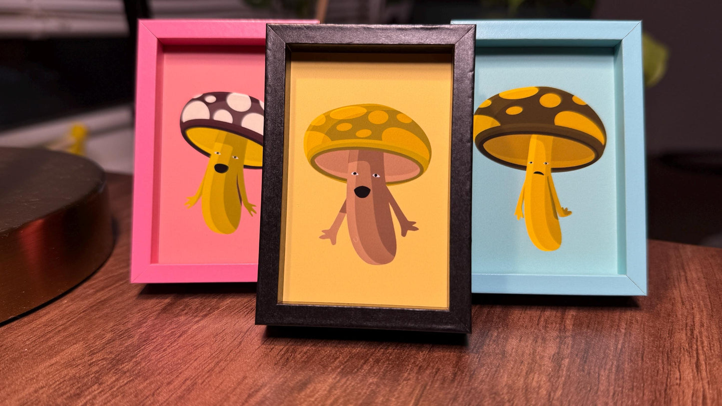 Mini Art Framed Print - Mushrooms