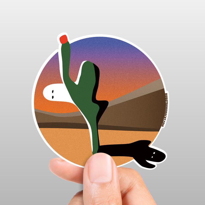 Cactus Ghost Sticker