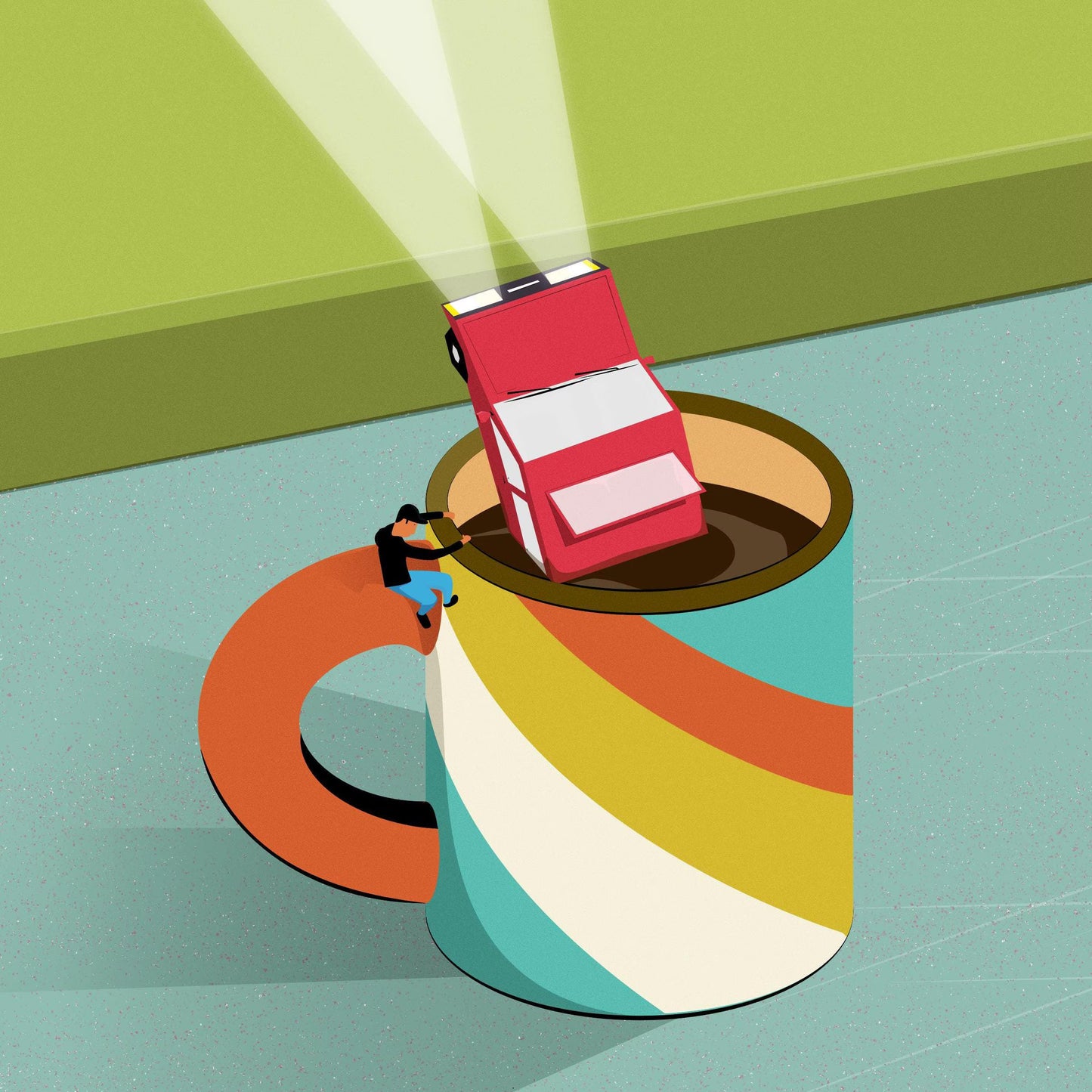 Car in Coffee Print