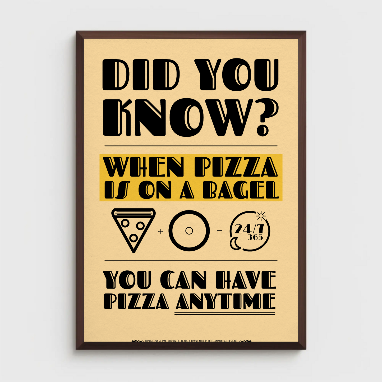 Bagel Pizza Print