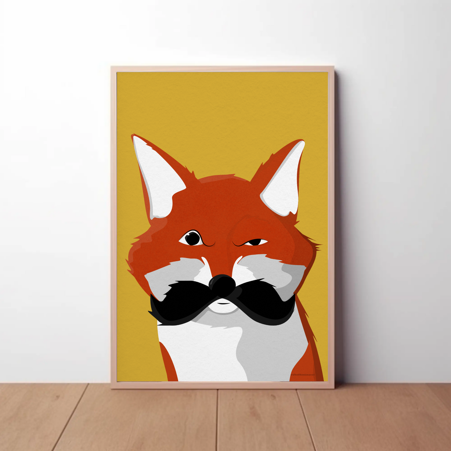 Mustache Fox Print