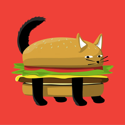 Cheeseburger Cat Print