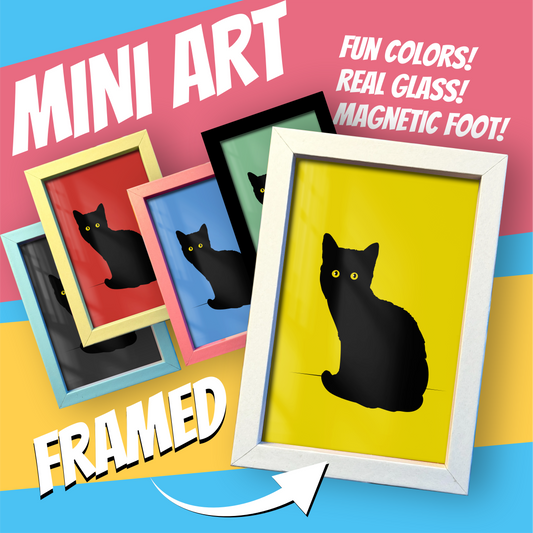 Black Cat - Framed Mini Print