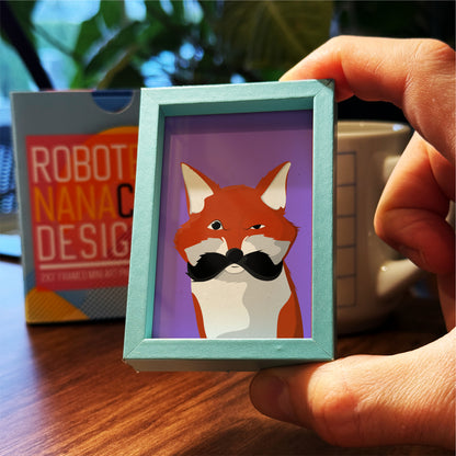 Mustache Fox - Mini Framed Art
