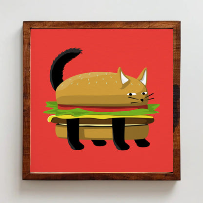 Cheeseburger Cat Print