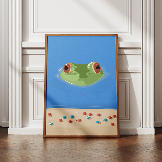 Frog Beach Print