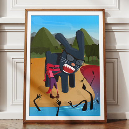 Croc and Bunny Print