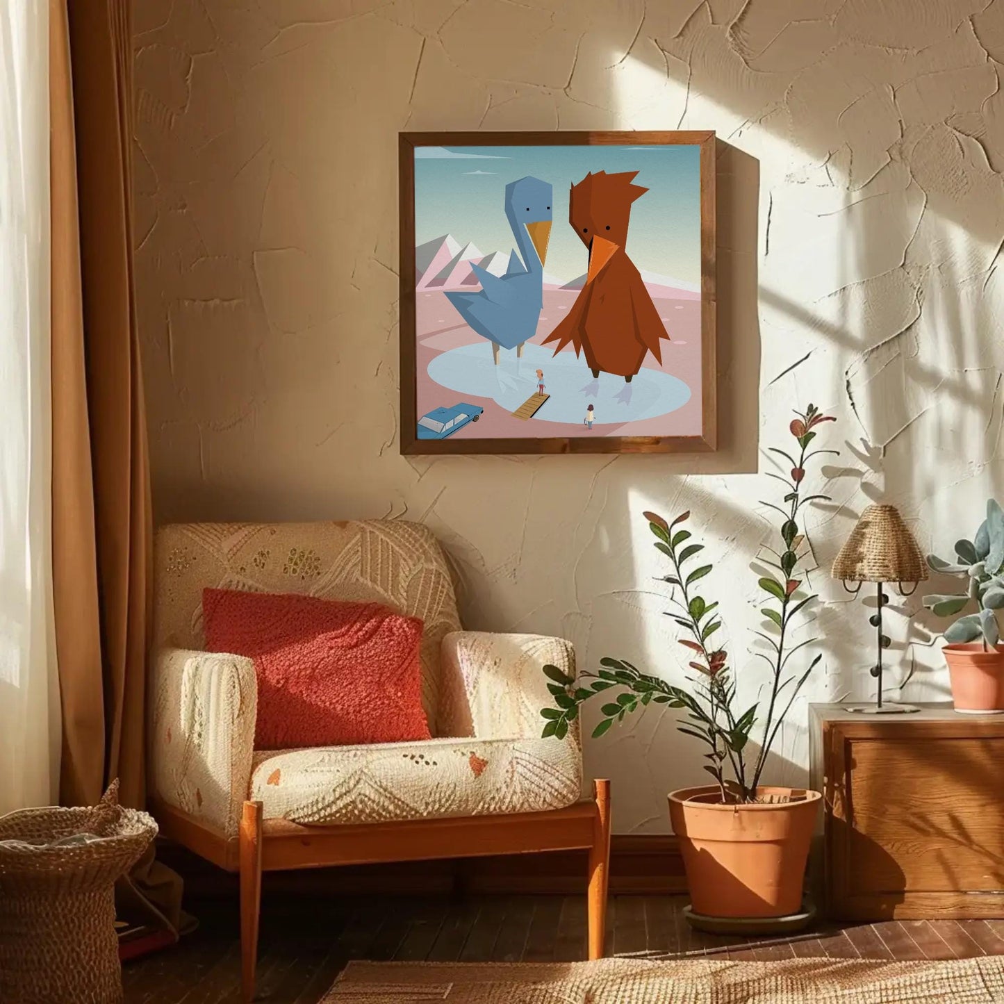 Big Bird, Tiny Lake - Art Print