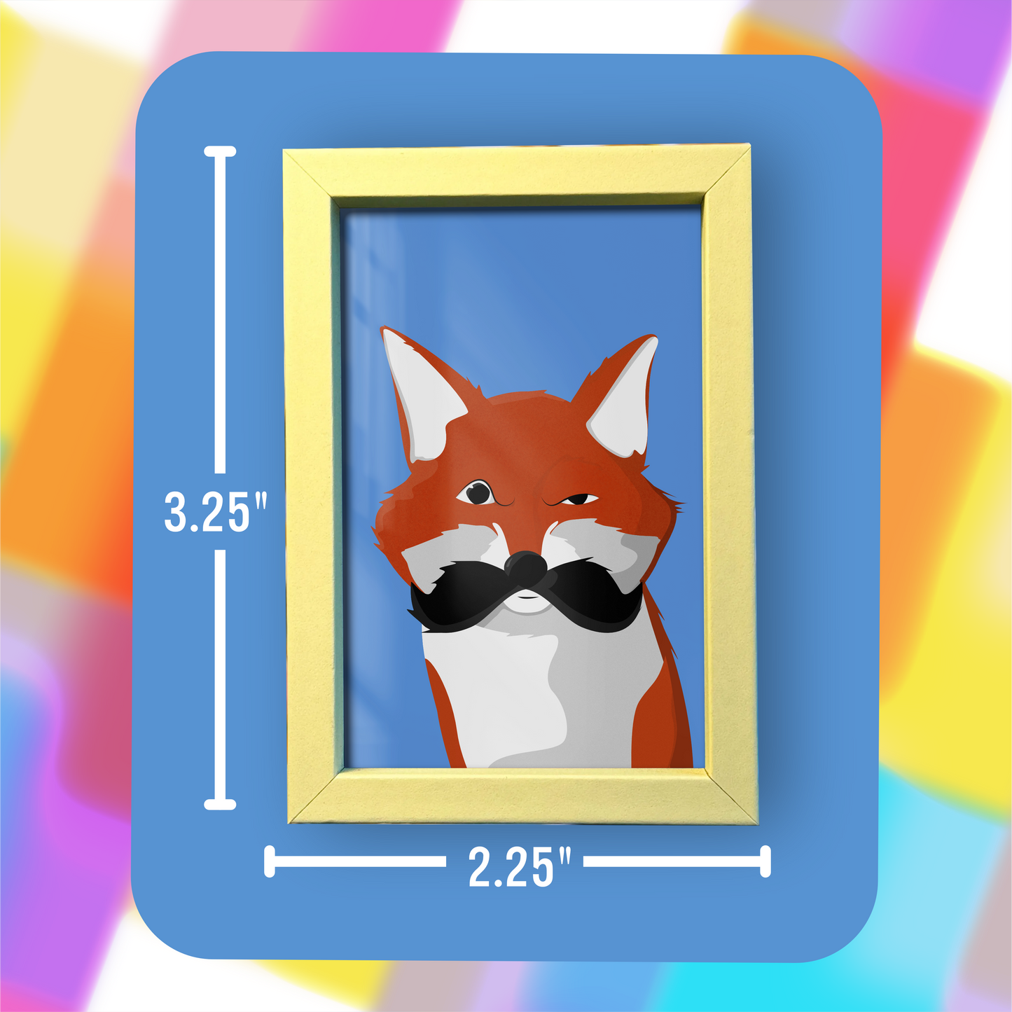 Mustache Fox - Mini Framed Art