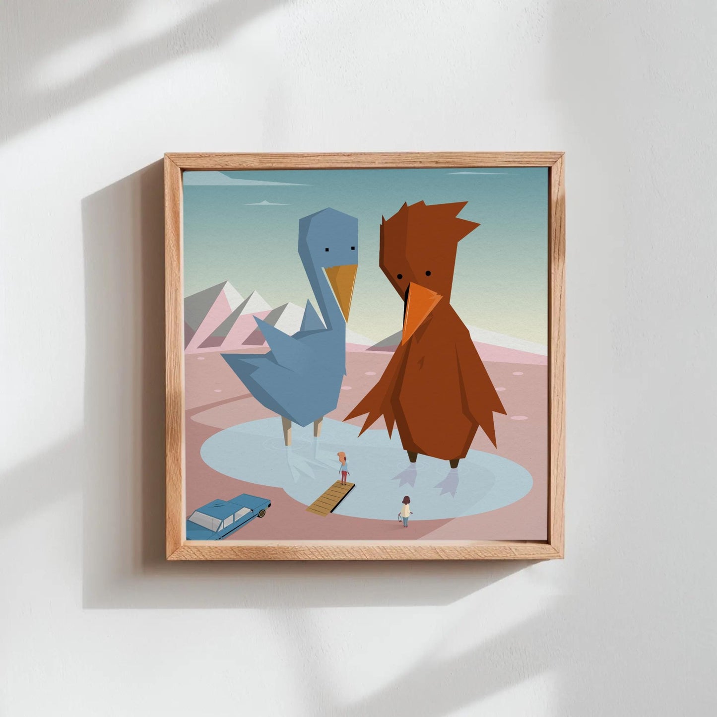 Big Bird, Tiny Lake - Art Print