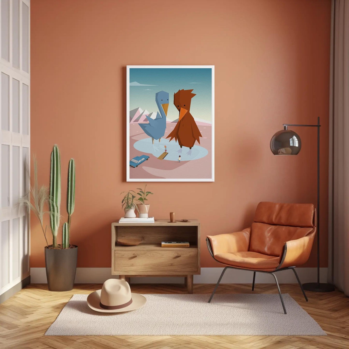 Big Bird, Tiny Lake - Art Print