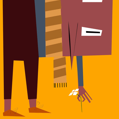 Picking the Last Fall Flower Print