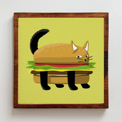 Cheeseburger Cat Print
