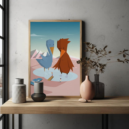 Big Bird, Tiny Lake - Art Print