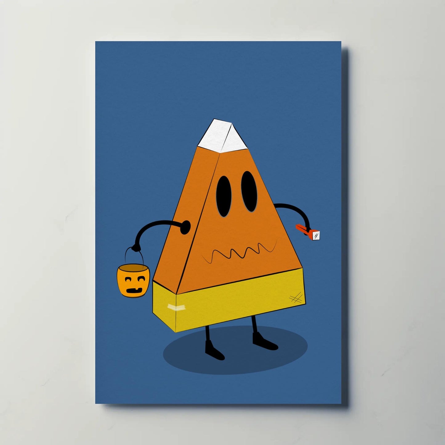 Cardboard Candy Corn Costume - Original Printed Illustration - Fun Halloween Art - Lovely Fall Decor - Unique Printing - Vibrant and Cute