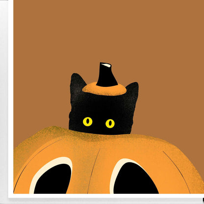 Pumpkin Cat Print