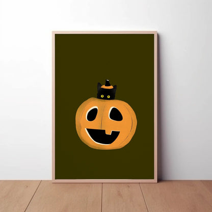 Pumpkin Cat Print