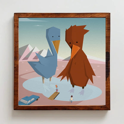 Big Bird, Tiny Lake - Art Print