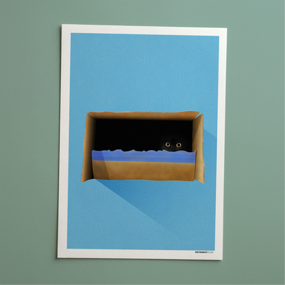 Cat In The Box Print