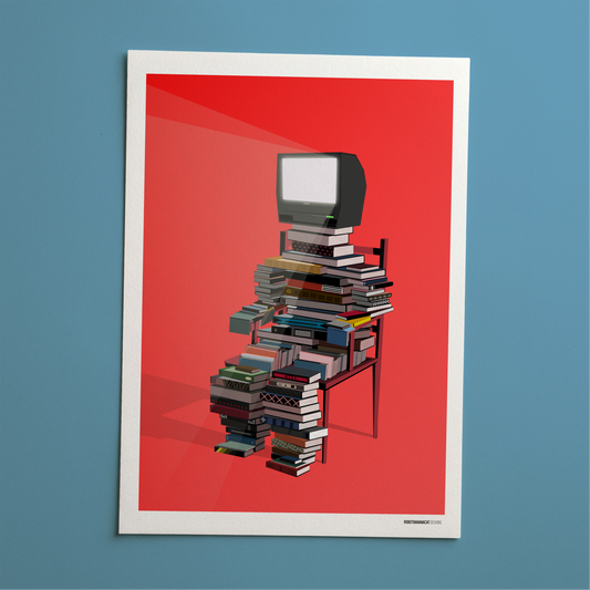 Book Stack Print