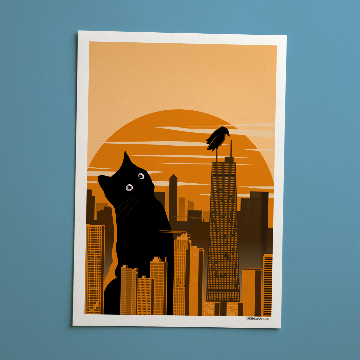 Black Cat Metropolis Print