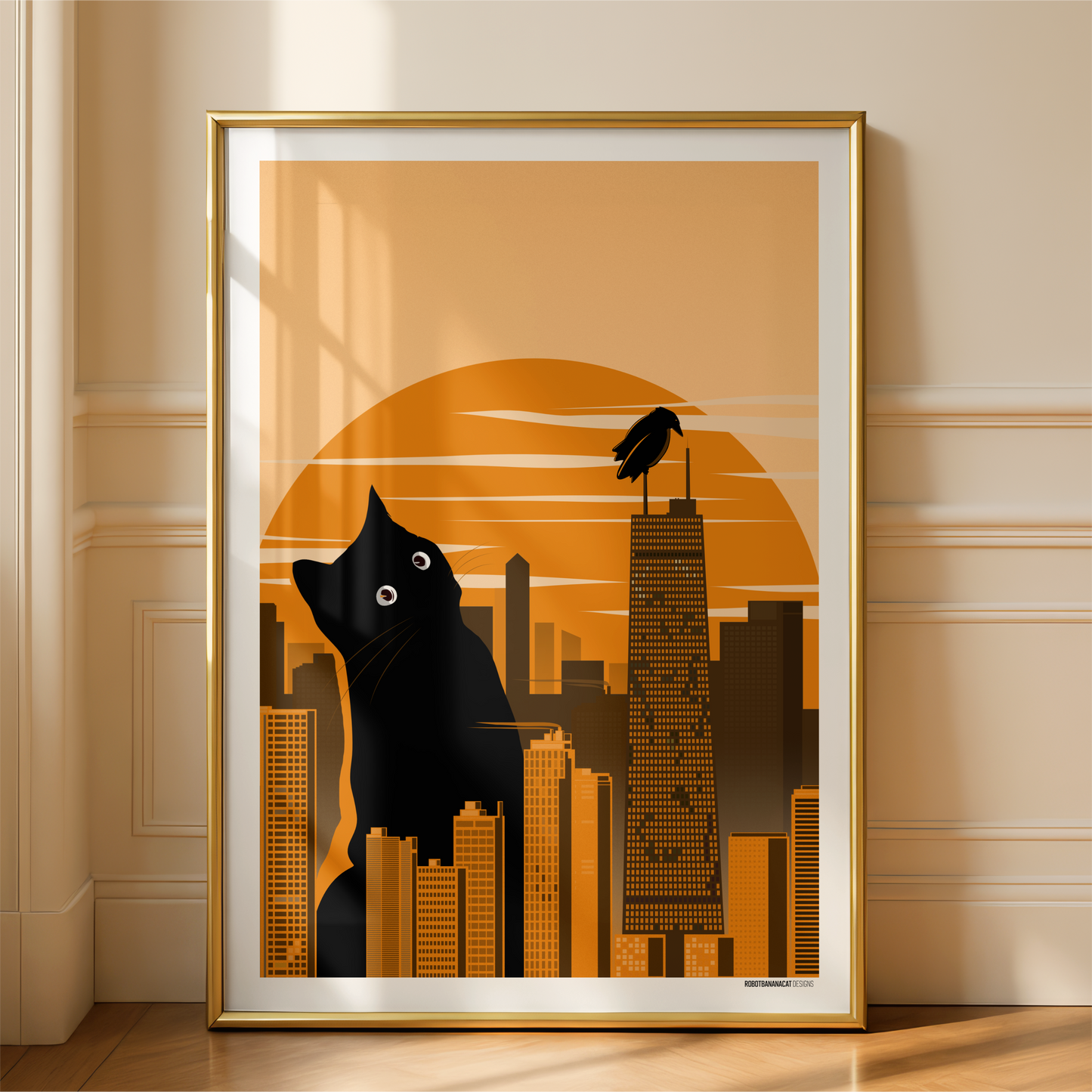 Black Cat Metropolis Print