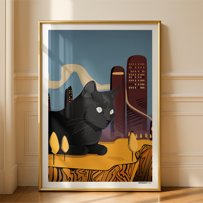 Big Cat Little City Print