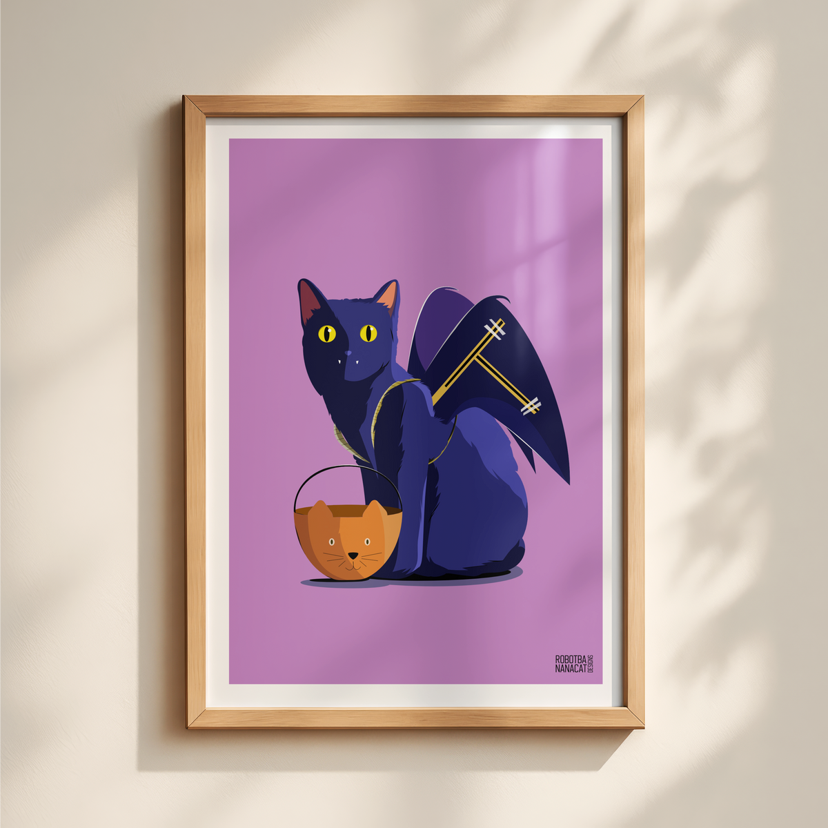 Black Cat Bat Costume Art Print
