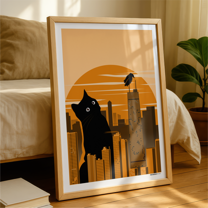 Black Cat Metropolis Print