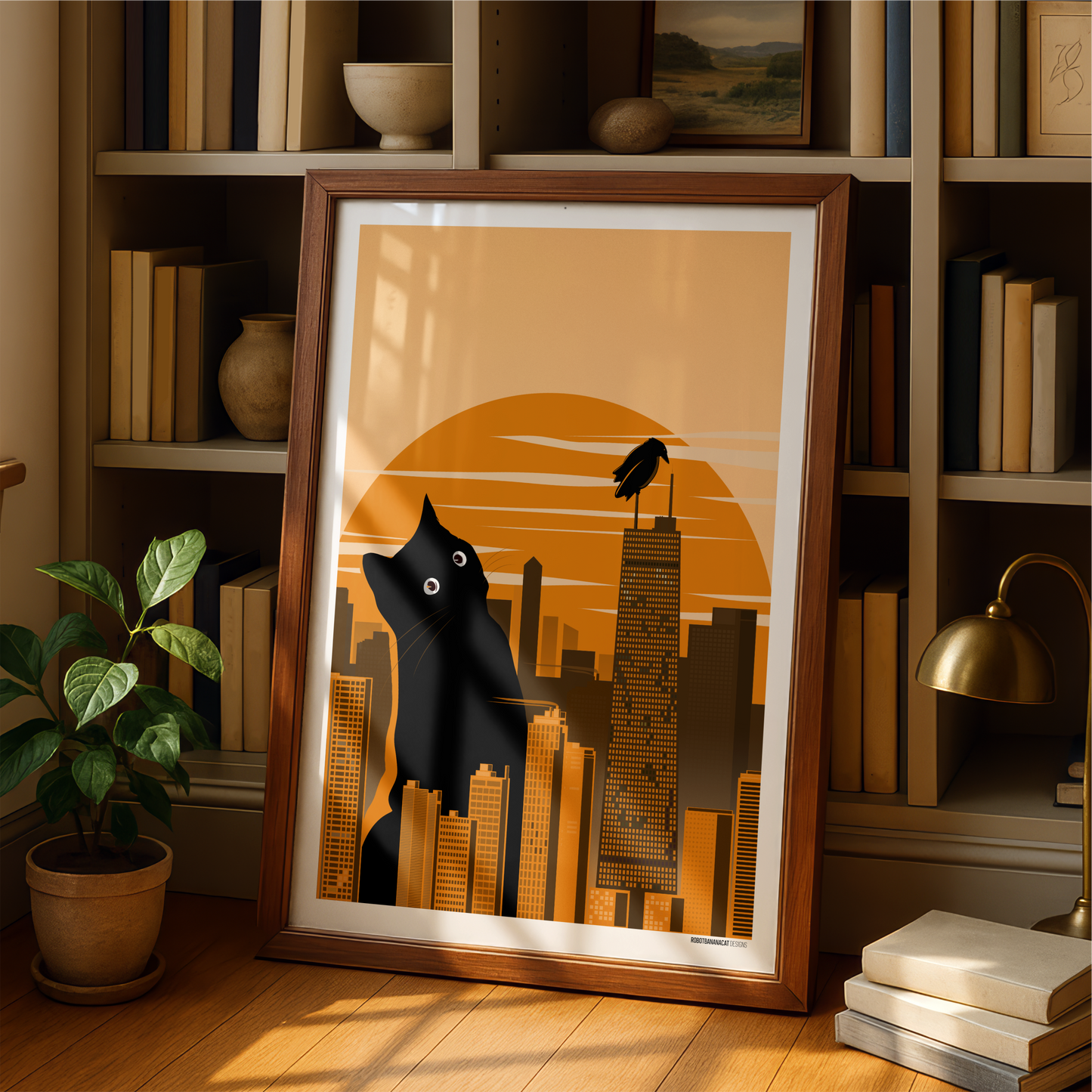 Black Cat Metropolis Print