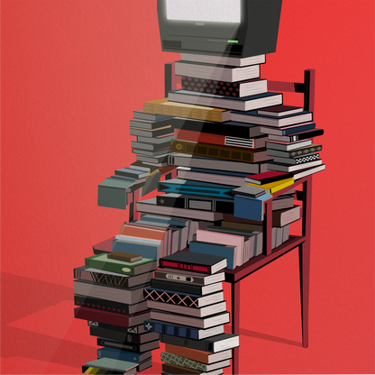 Book Stack Print
