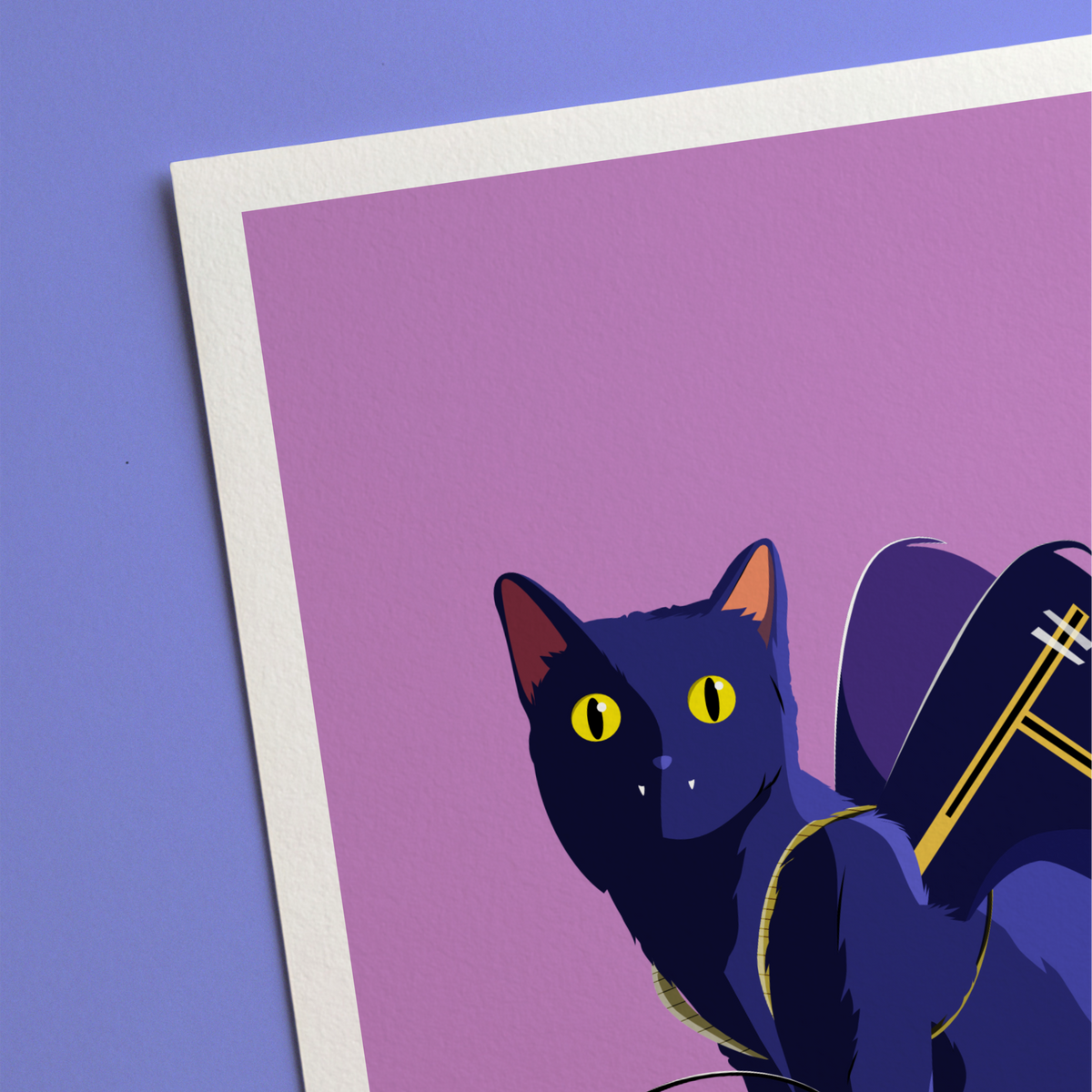 Black Cat Bat Costume Art Print