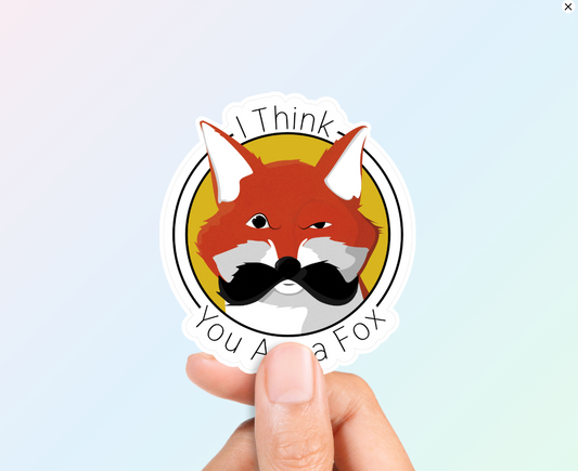 Mustache Fox Sticker
