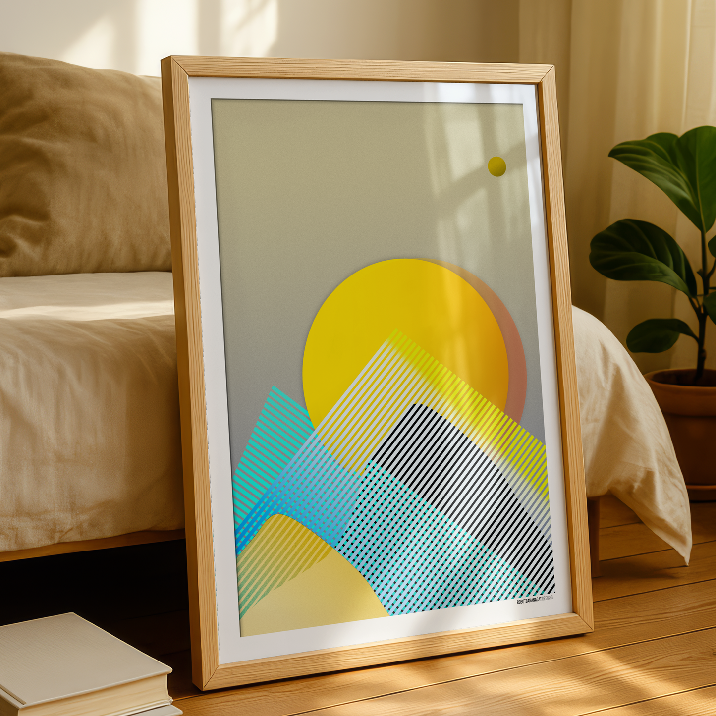 Abstract Mountain Sunrise Print