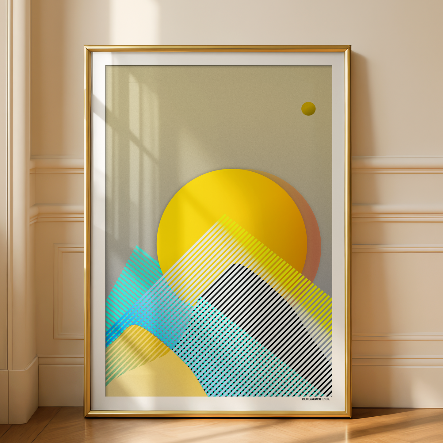 Abstract Mountain Sunrise Print