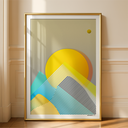 Abstract Mountain Sunrise Print