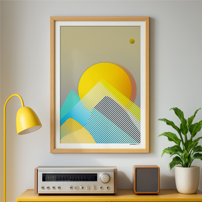 Abstract Mountain Sunrise Print