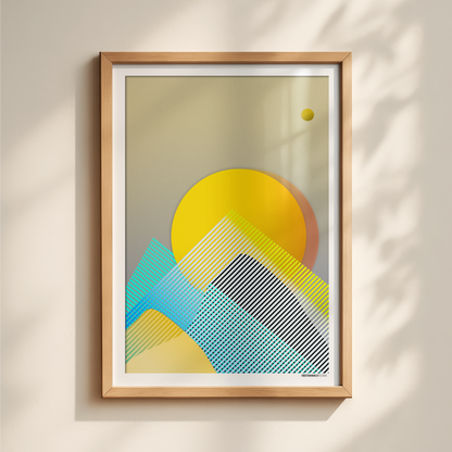 Abstract Mountain Sunrise Print