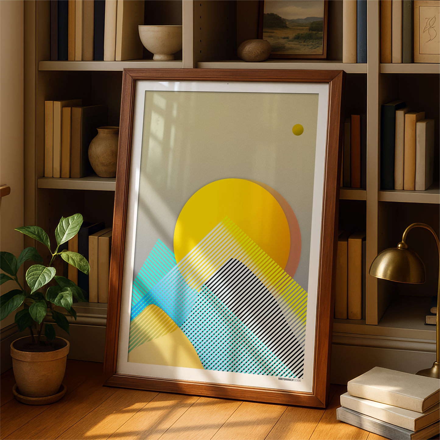 Abstract Mountain Sunrise Print