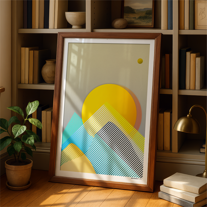 Abstract Mountain Sunrise Print