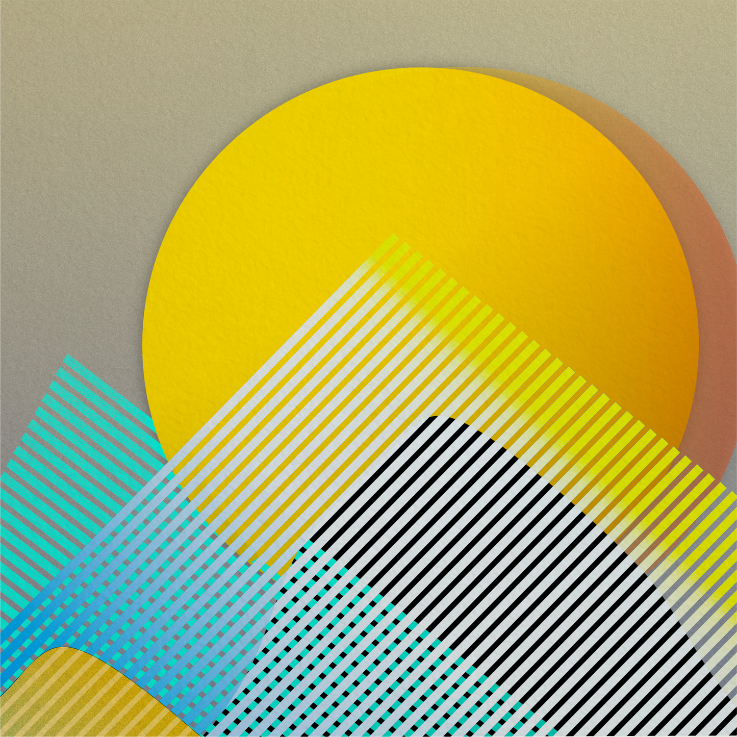 Abstract Mountain Sunrise Print